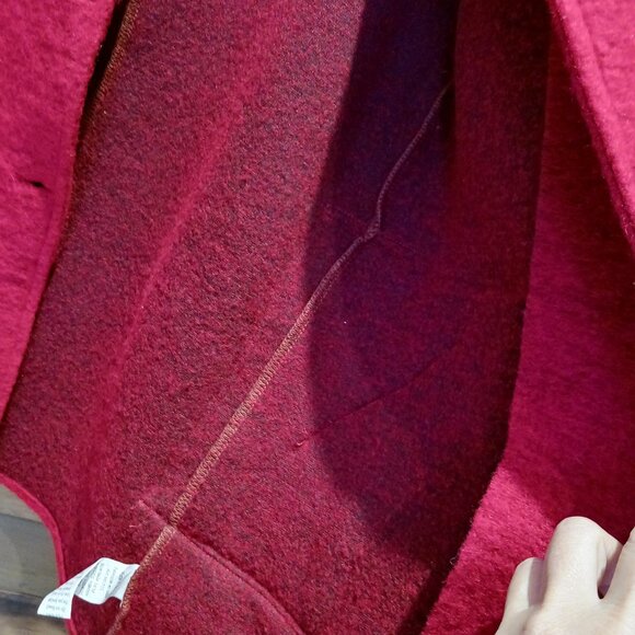 NWOT Autumn Fall Red WOOL Blend MADE IN ITALY Overcoat Jacket Sz M - Picture 3 of 7